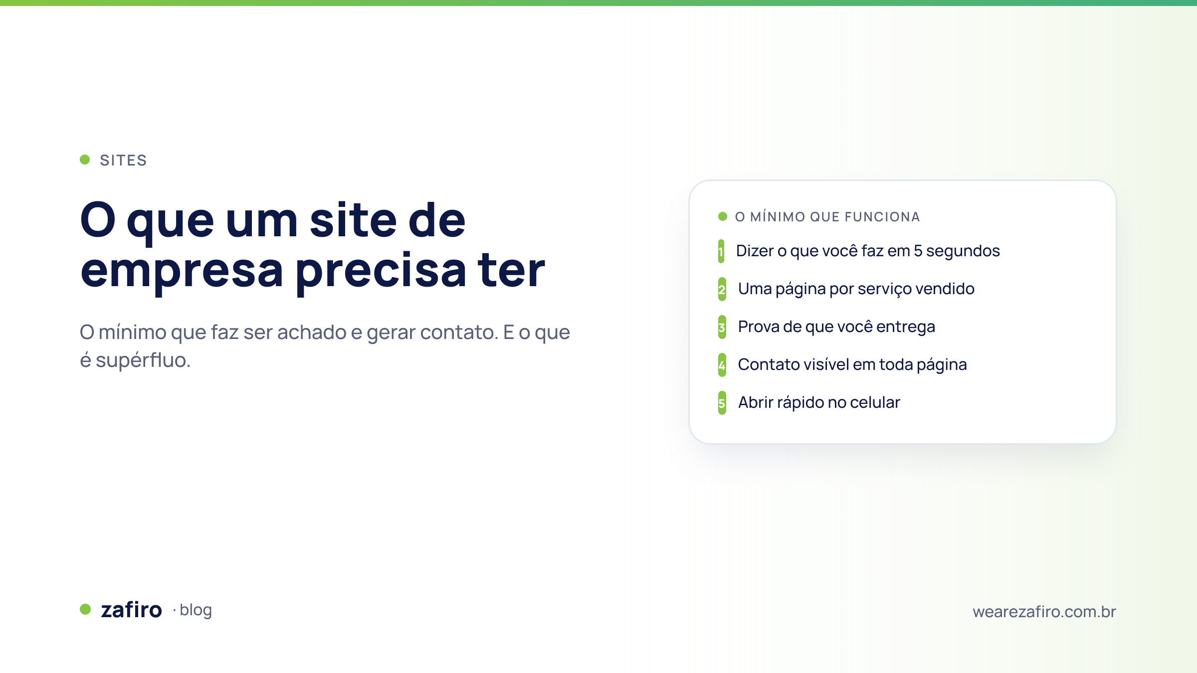 O que um site de empresa precisa ter: cinco elementos para ser encontrado, gerar confiança e receber contatos.