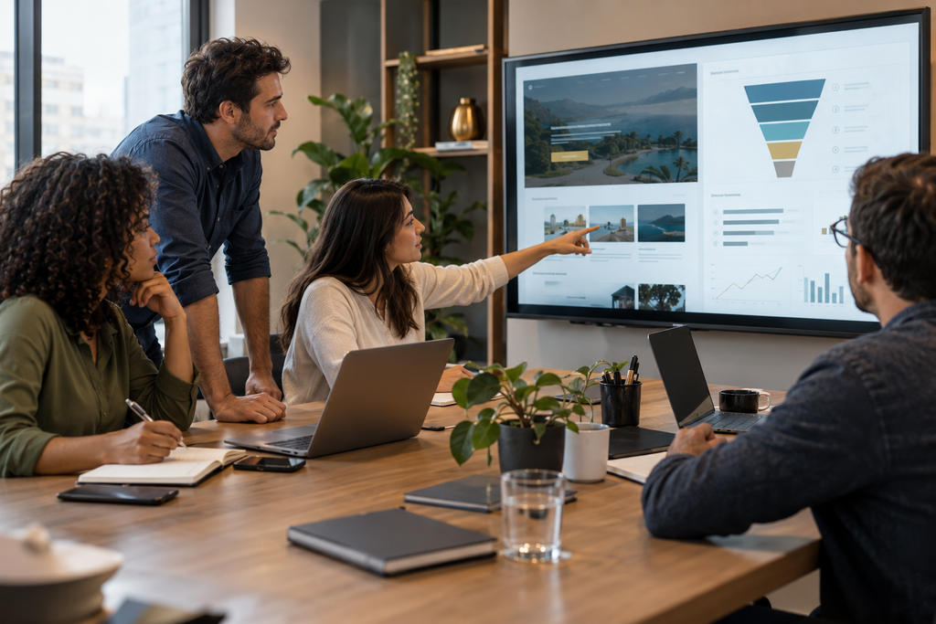 Meta Ads: como criar campanhas que convertem 1 Equipe revisando campanhas no Meta Ads e o funil de conversão