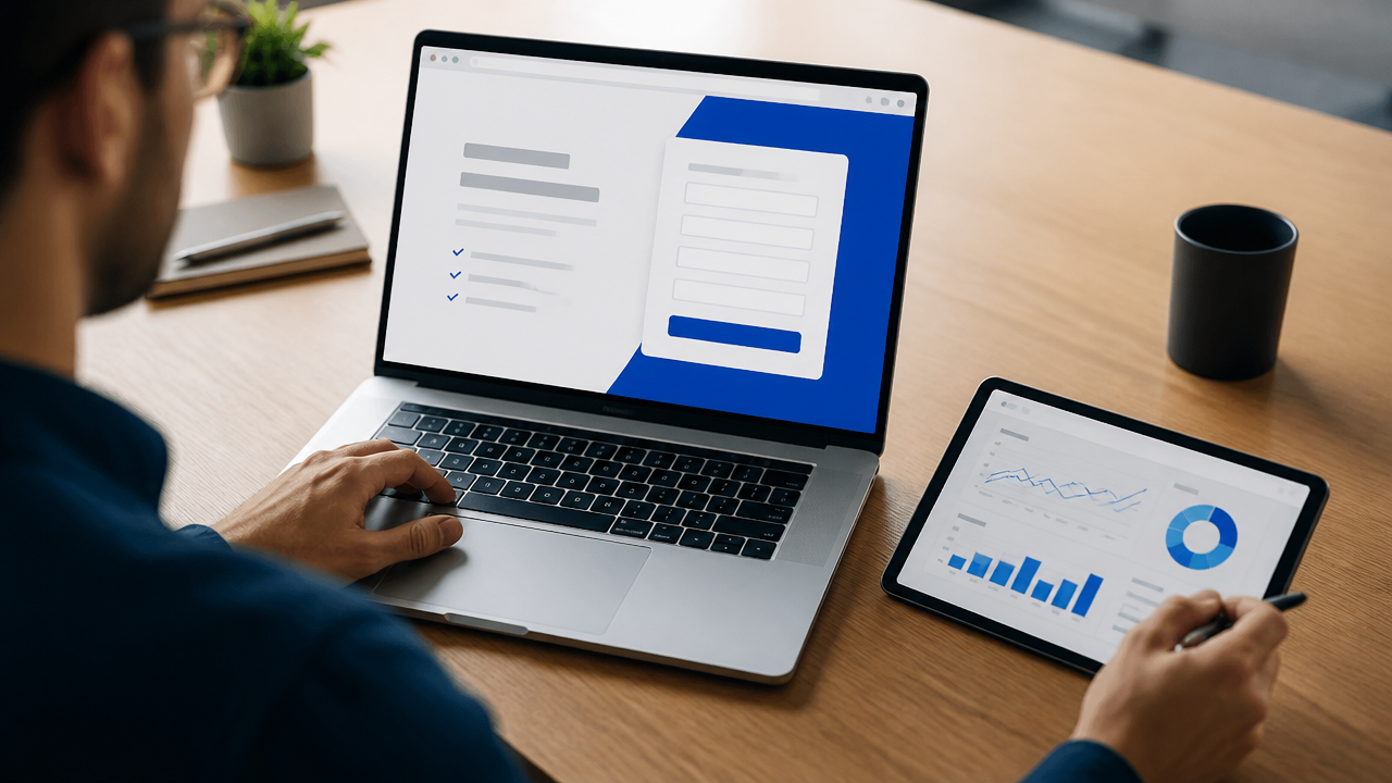 Tráfego pago: como atrair clientes com anúncios 2 Profissional revisando landing page com foco em geração de leads