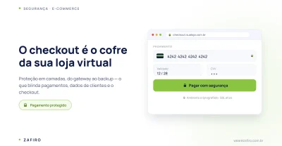 Como proteger loja WooCommerce: tela de checkout protegida com cadeado sobre a área de pagamento